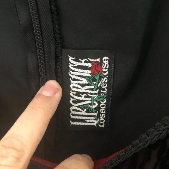 Vintage Lip Service Gothic Black and Red Dress - Picture 5 of 8